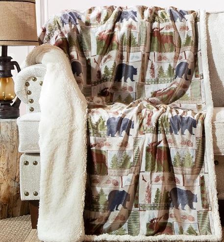 Vintage Lodge Fleece Throw