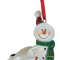 Candy Cane Snowman Christmas Ornament