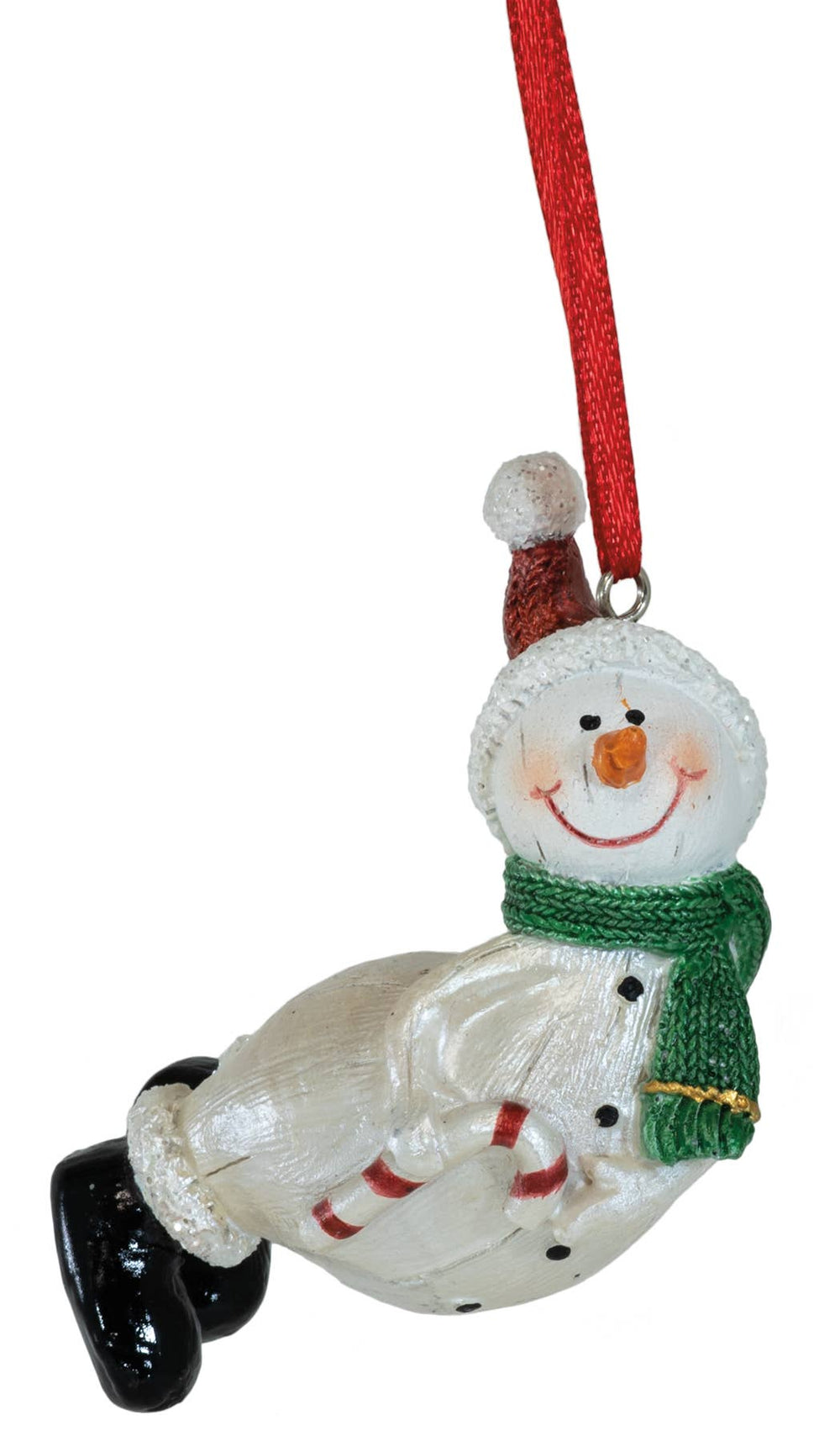 Candy Cane Snowman Christmas Ornament