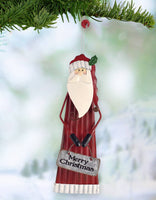 
              Santa Ornament - painted rippled metal
            