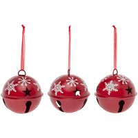 Red & White Snowflake Bell Ornament