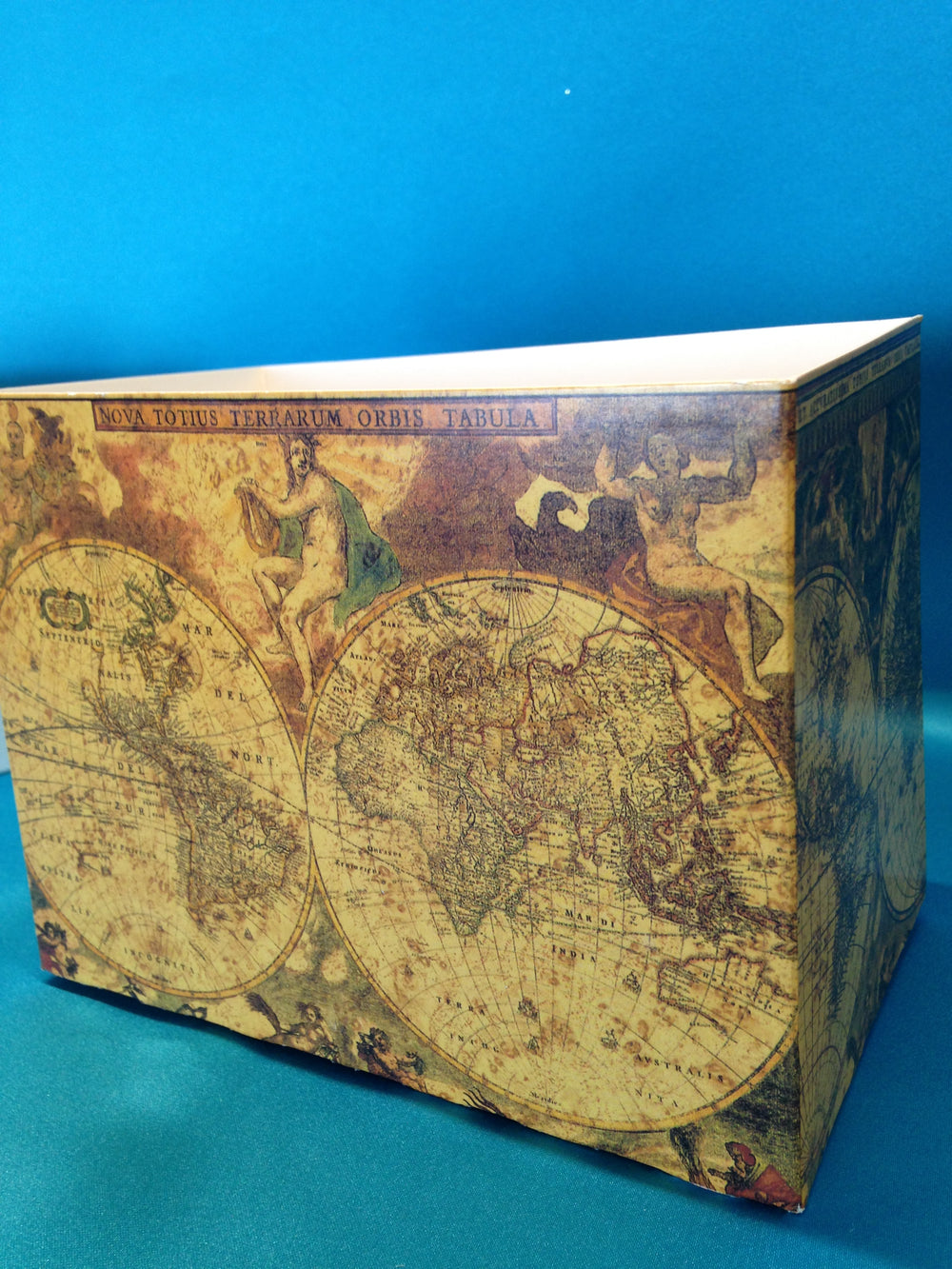 Old World Map Basket Box