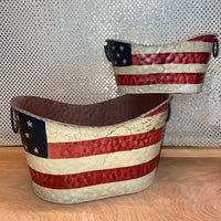Patriotic Antique-look Flag Basket