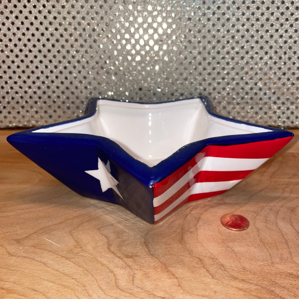 Patriotic Ceramic Star-Shaped Dish