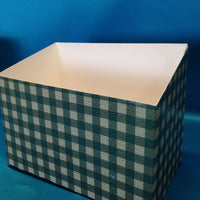 Green Checkered Basket Box - SMALL ONLY