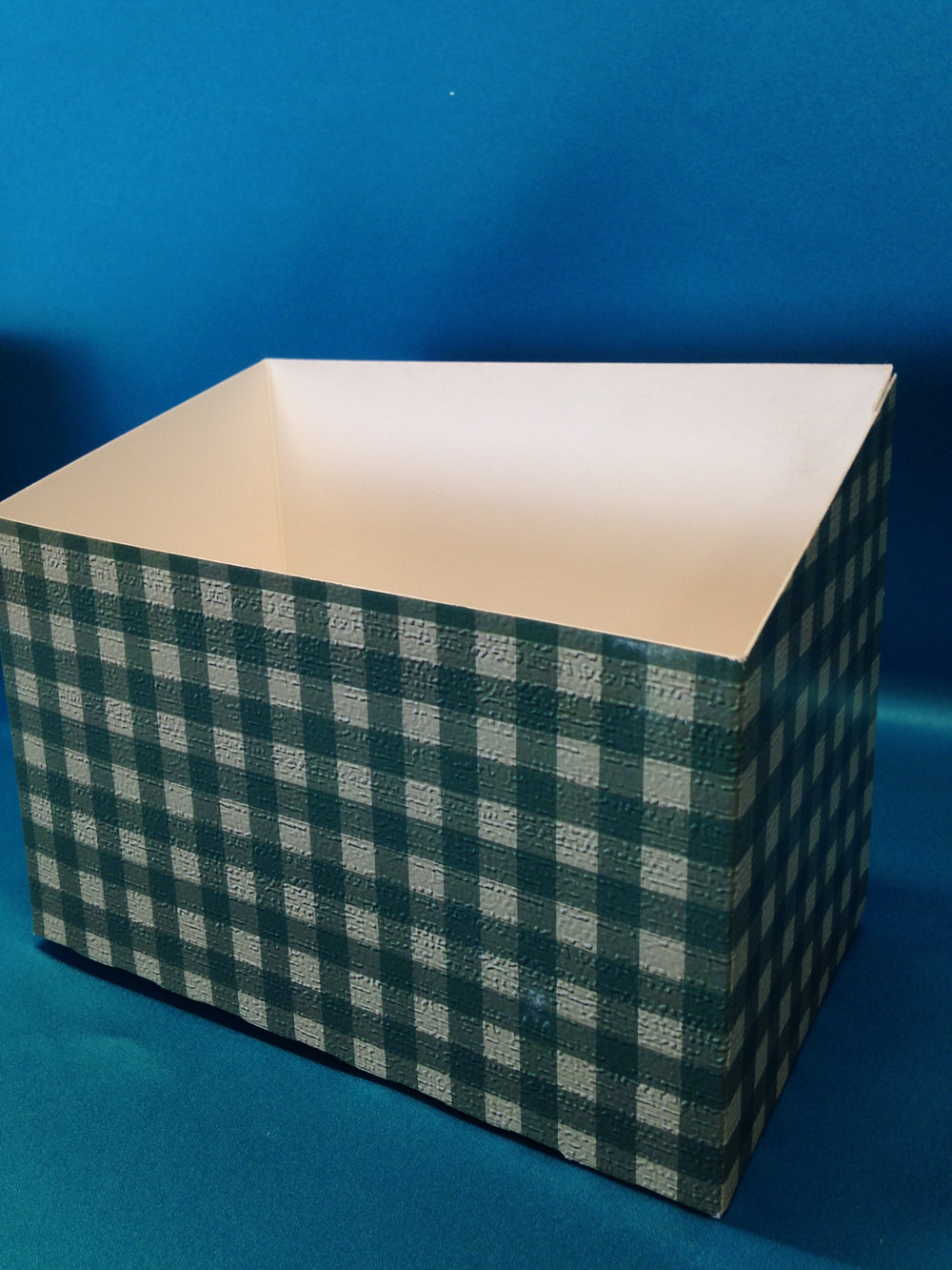 Green Checkered Basket Box - SMALL ONLY