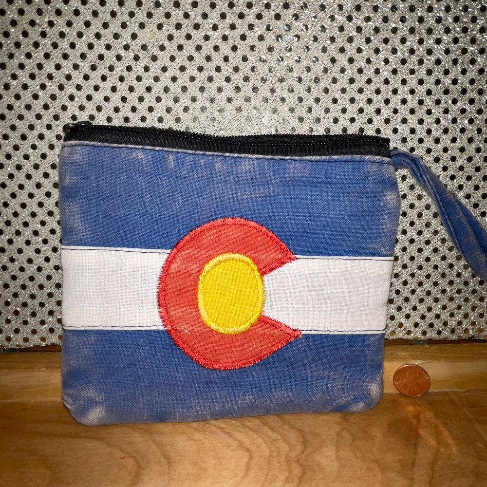 Colorado Flag Wristlet - Lt Blue Faded