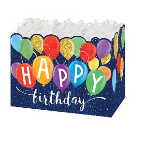 Happy Birthday Navy w/Balloons Basket Box