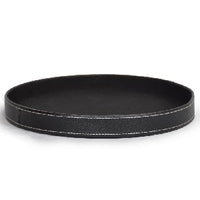 Roosevelt Round Brown Faux Leather Tray