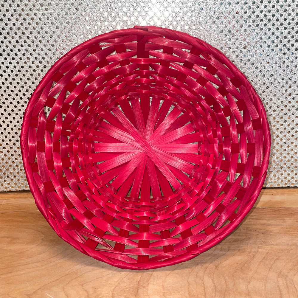 Round Bamboo Basket - Red