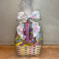 
              Small Colorful Pastel Weave Gift Basket
            