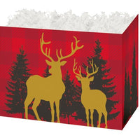 Buffalo Plaid Reindeer Basket Box - LARGE ONLY
