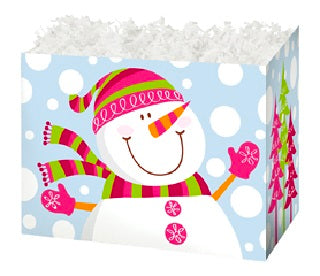 Smiling Snowman Basket Box - SMALL ONLY