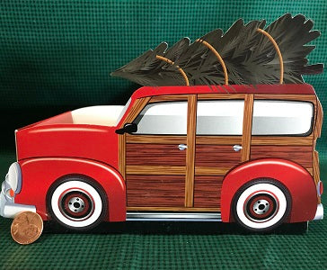 Wood Wagon Christmas Tree Basket Box - SMALL ONLY