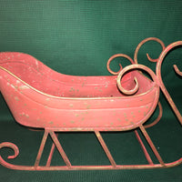 Distressed Red Sleigh