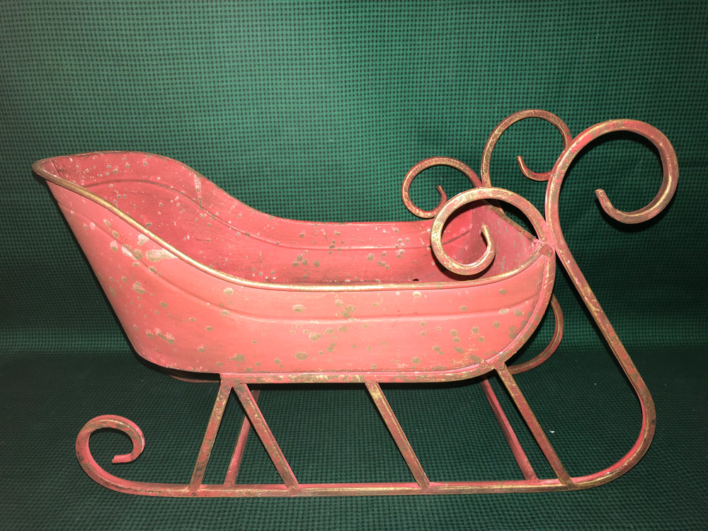 Distressed Red Sleigh