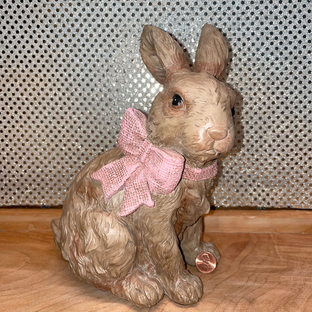 Brown Bunny with Pastel Bow