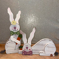 
              Cream Corrugated Wood Bunny
            