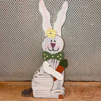 Cream Corrugated Wood Bunny