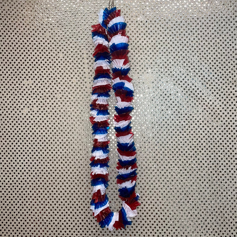 Patriotic Red, White and Blue Lei