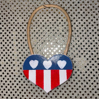 Patriotic Wooden Heart - Door Hanger