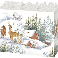 Snowy Winter with Deer Basket Box - SMALL ONLY