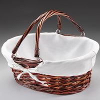 Dark Stain Oval Willow Basket (with or without liner)