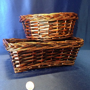 Dark Brown Stained Willow Basket (2 styles)