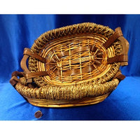 Honey Willow and Rope Basket w/wood handles