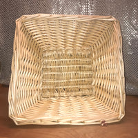 Large Vanilla Willow Square Basket