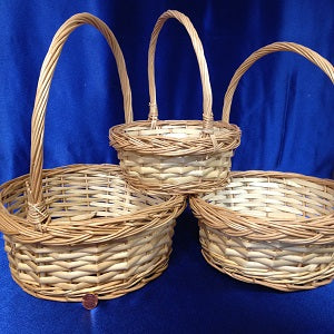 Vanilla Round Willow Handled Basket