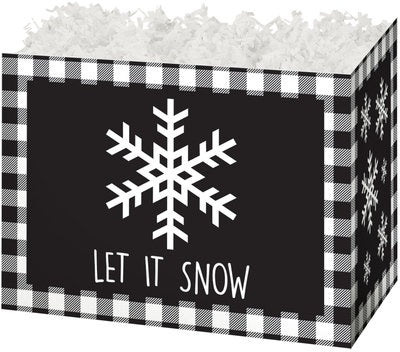 Let It Snow Plaid Basket Box - SMALL ONLY